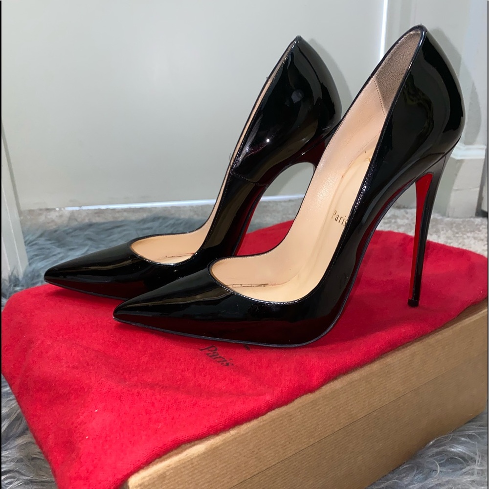 Christian Louboutin So Kate 120mm Black Pat. 38.5 - Picture 1 of 7